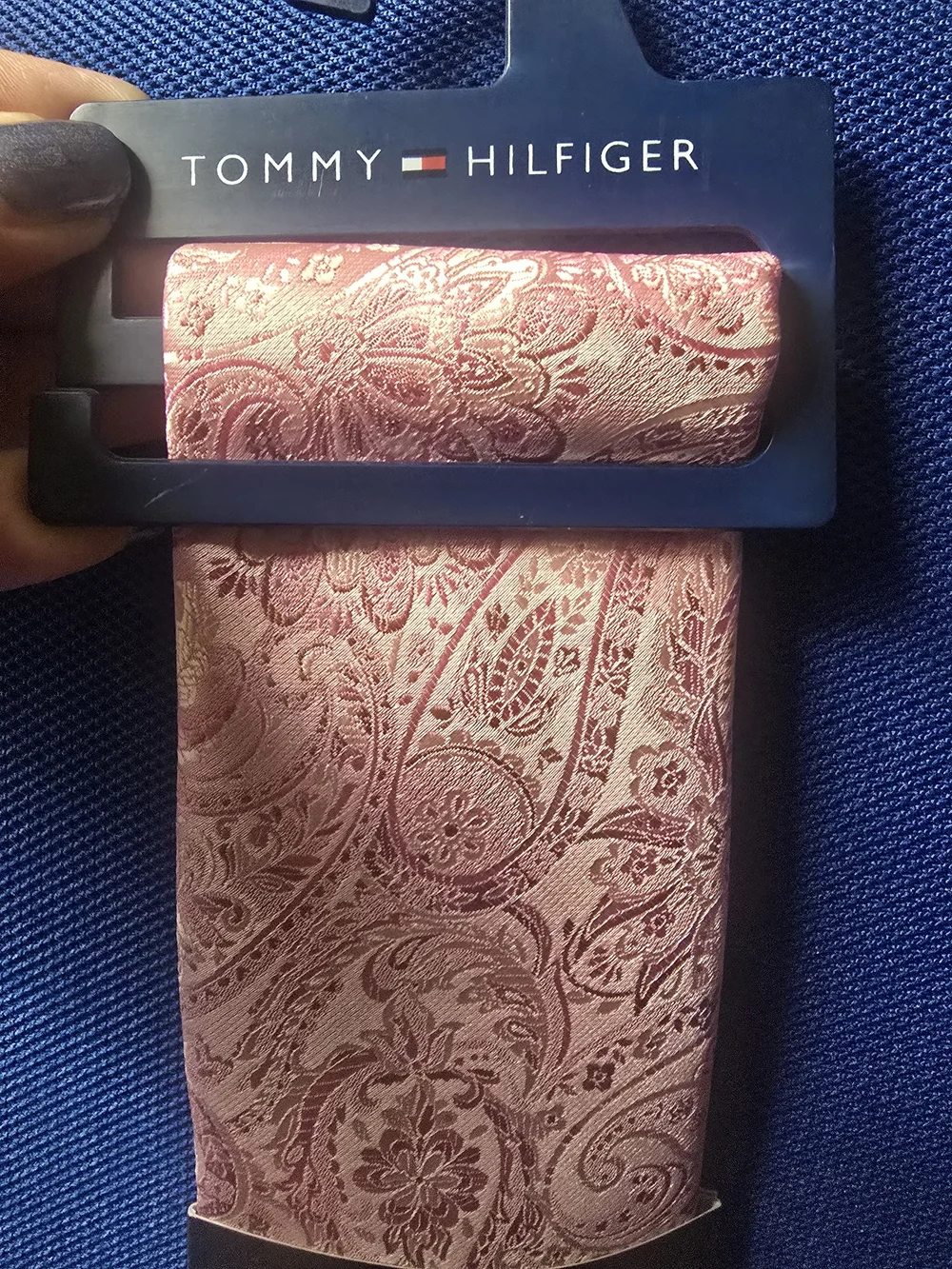 Tommy Hilfiger Rose Pink Paisley Silk Tie
